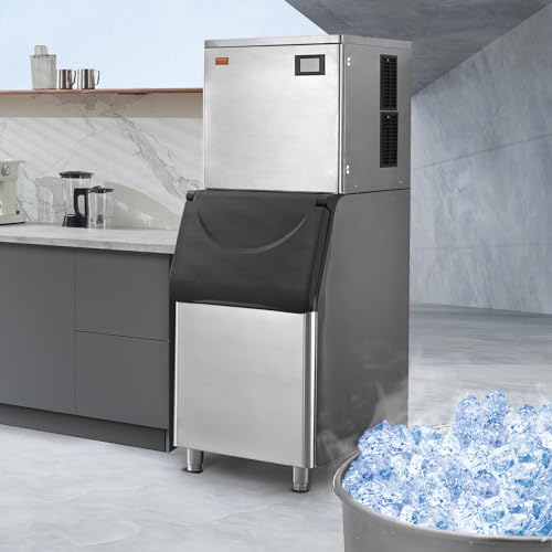 VEVOR Commercial Ice Maker. 360LBS/24H Ice Making Machine with 330.7LBS Large Storage Bin